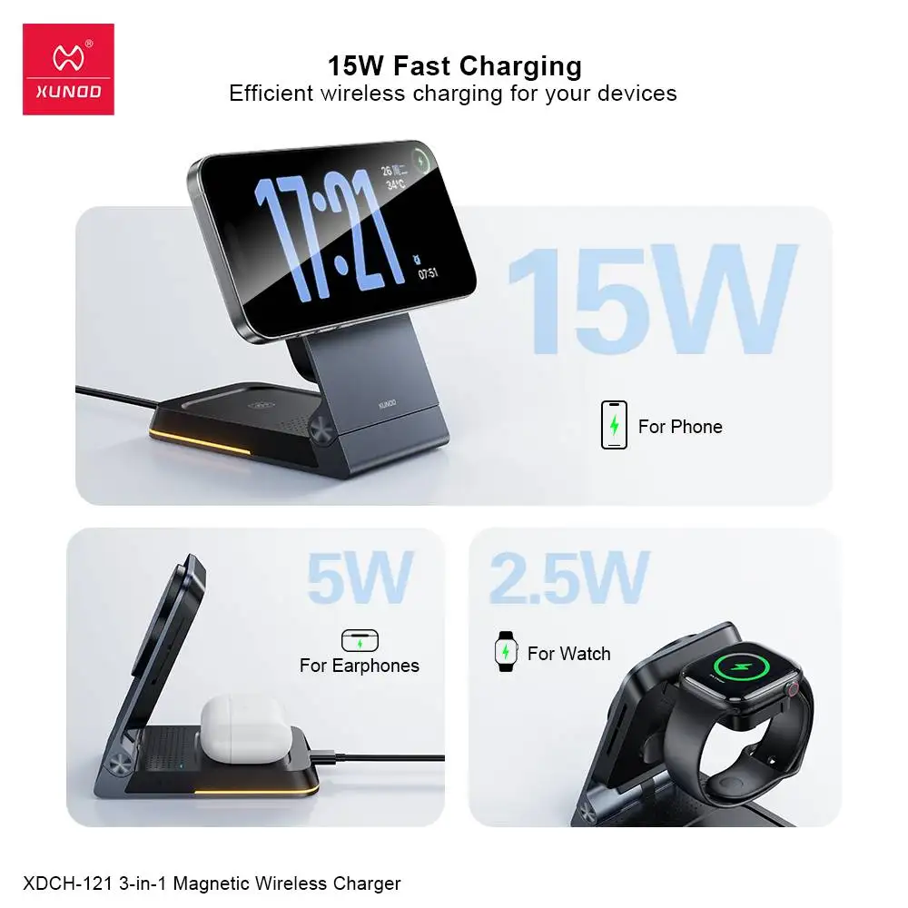 Premium magnetic charger for phone, earbuds & watch BD