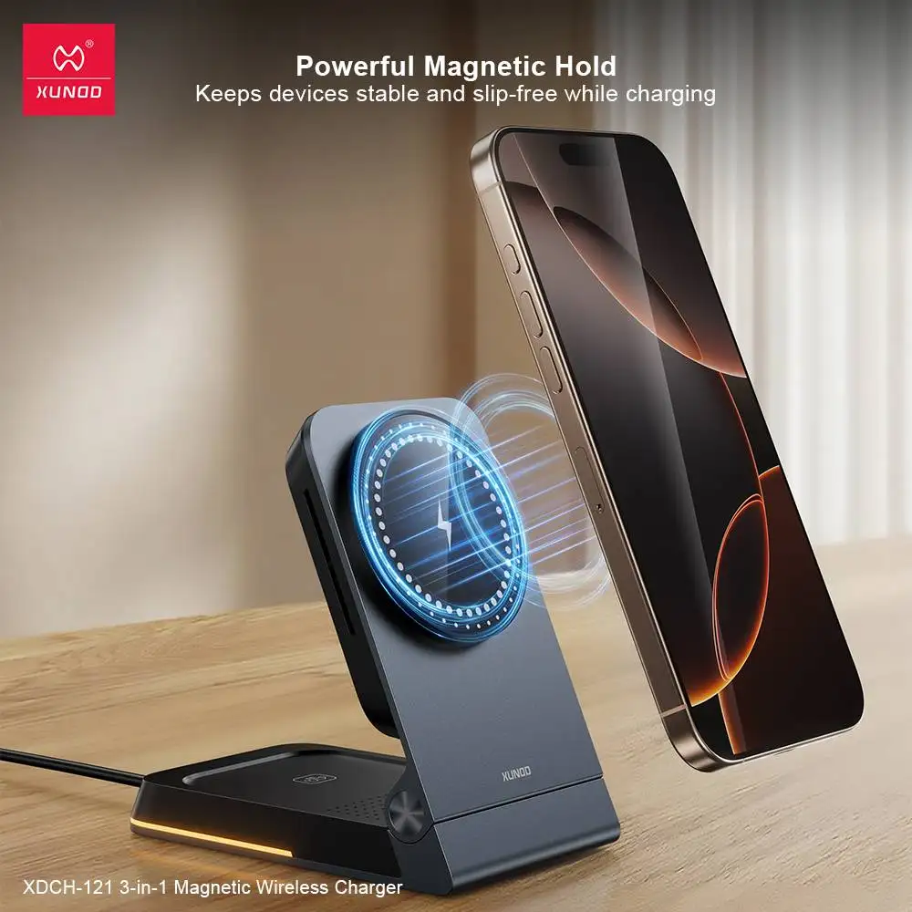 XUNDD XDCH-121 3-in-1 magnetic wireless charging station