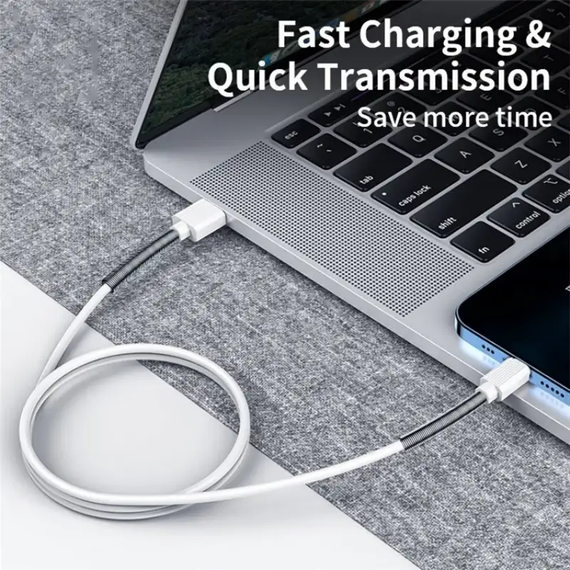 XUNDD XDDC-016 1m Dual Spring Connector 2.4A Fast Charging Cable Data Transmission Cord