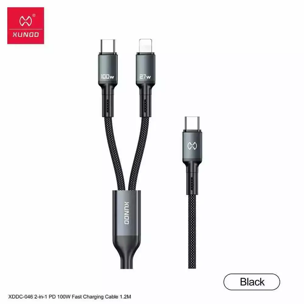 XUNDD XDDC-046 Two-in-One PD 100W Rapid Charge Data Cable, 1.2 Meters