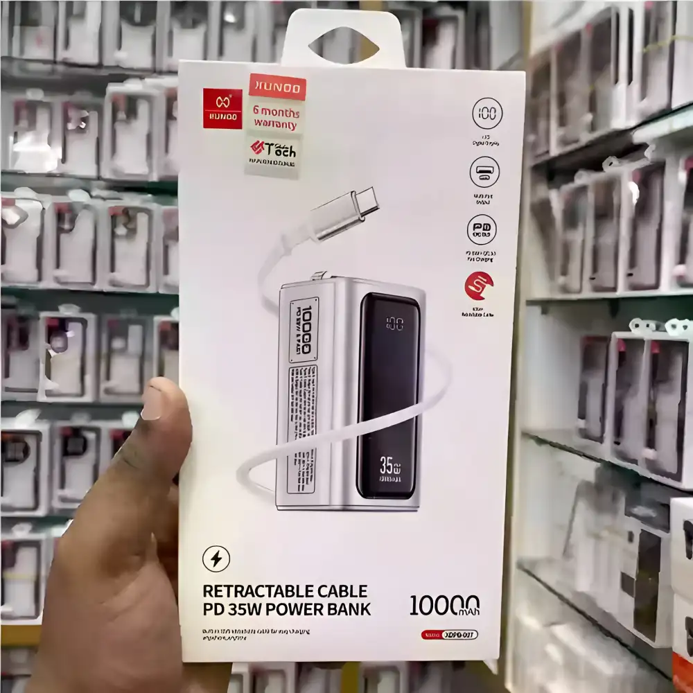 XUNDD XDPB-W007 PD35W 10000mAh Power Bank with Retractable Cable
