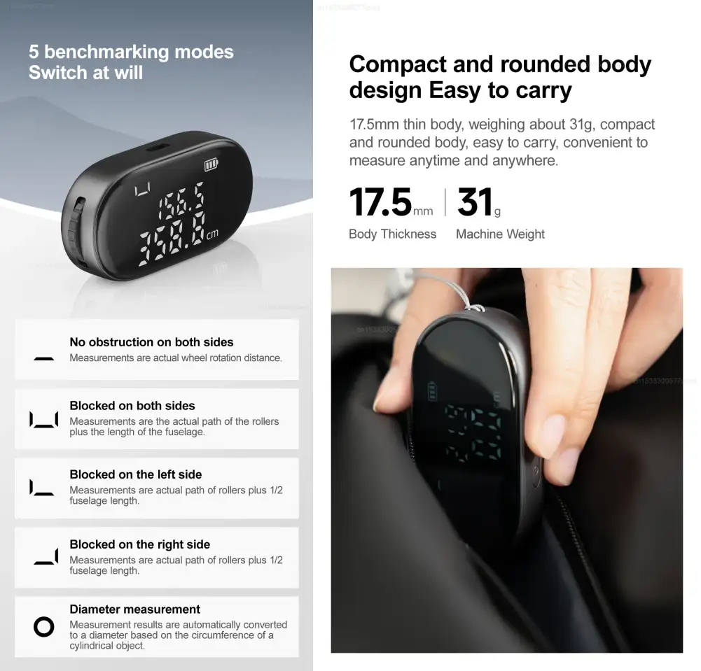 Xiaomi DUKA ATuMan Q2 Mini Electronic Ruler Digital Wheel Tape Measure