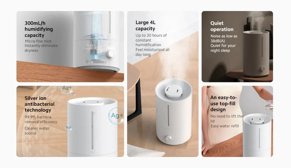 Xiaomi Humidifier 2 Lite - Easy Top-Fill Design Without Removing Tank