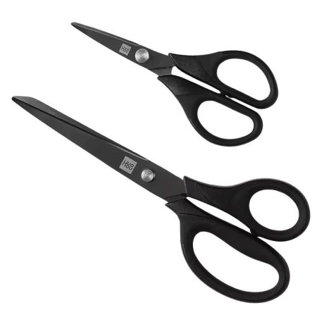 Xiaomi Huohou 2Pc Titanium-Plated Black Scissors, Non-Slip & Sharp