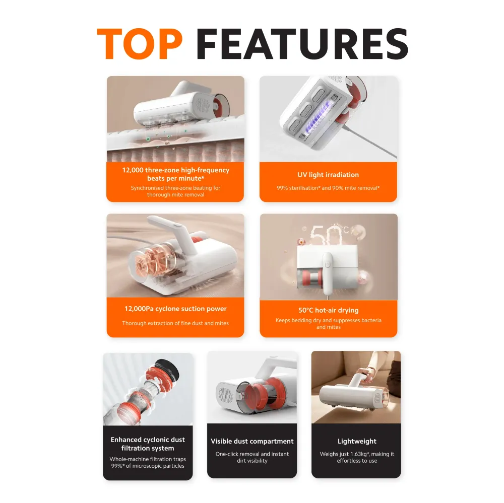 Xiaomi Mijia Dust Mite Remover 2 UV hot wind mattress vacuum cleaner MJCMY02DY
