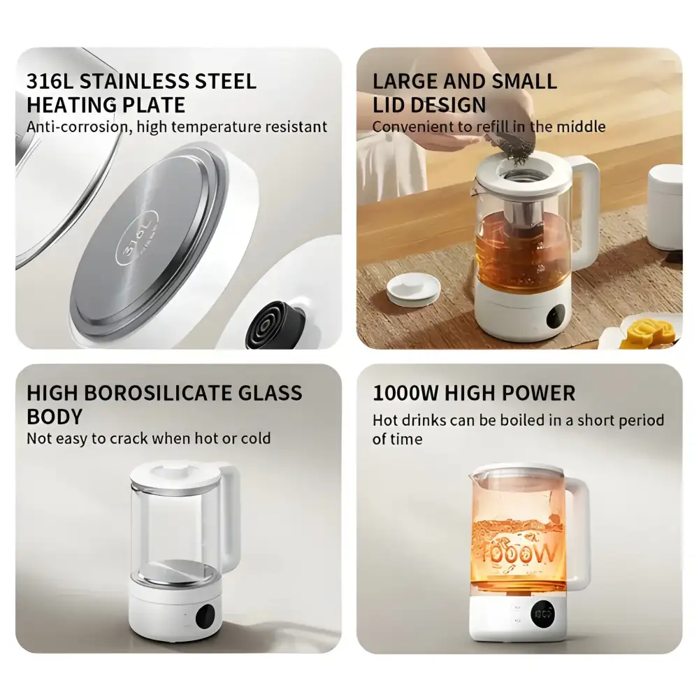 Durable smart kettle designed for home wellness use