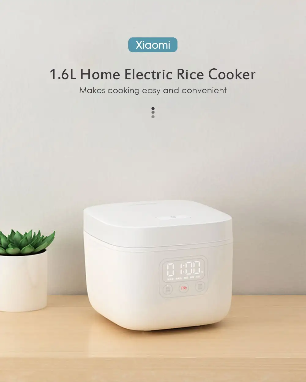 A clean studio shot of the Xiaomi Mijia Smart Rice Cooker 1.6L (DFB201CM),