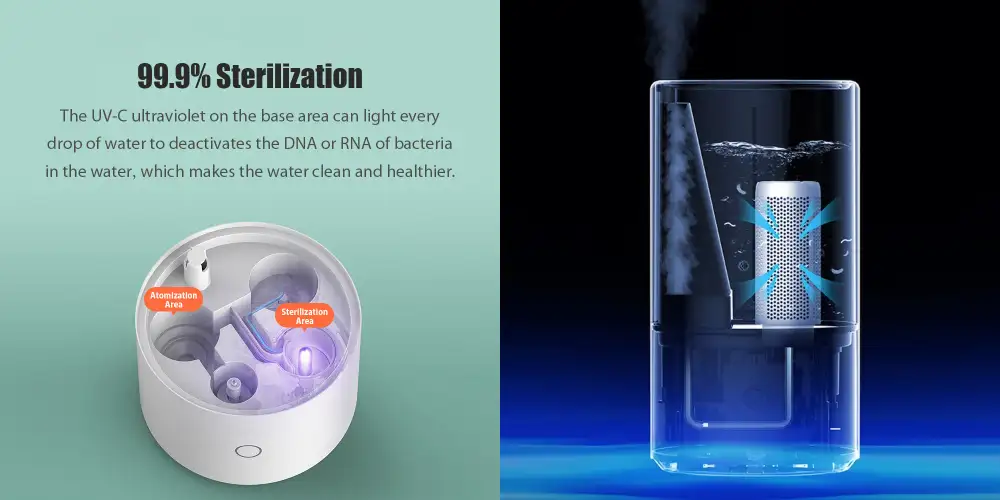 Xiaomi Mijia 4.5L Humidifier operating in a modern bedroom environment