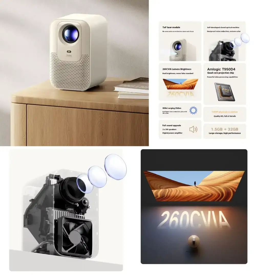Xiaomi Redmi Projector 3 with crisp cinematic visuals