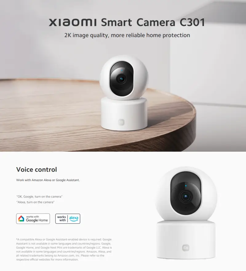 Xiaomi Smart Camera C301 2K 360 night vision security camera
