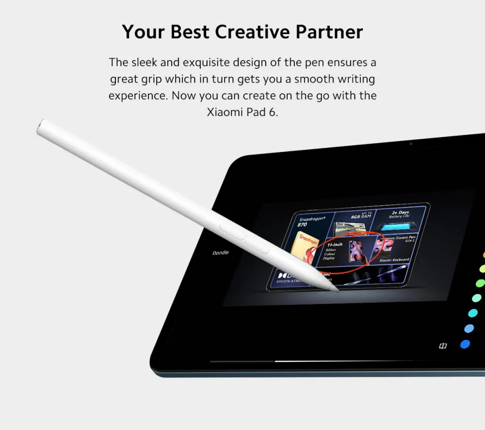 Xiaomi Smart Pen 2nd Gen stylus magnetic attachment on Xiaomi Pad