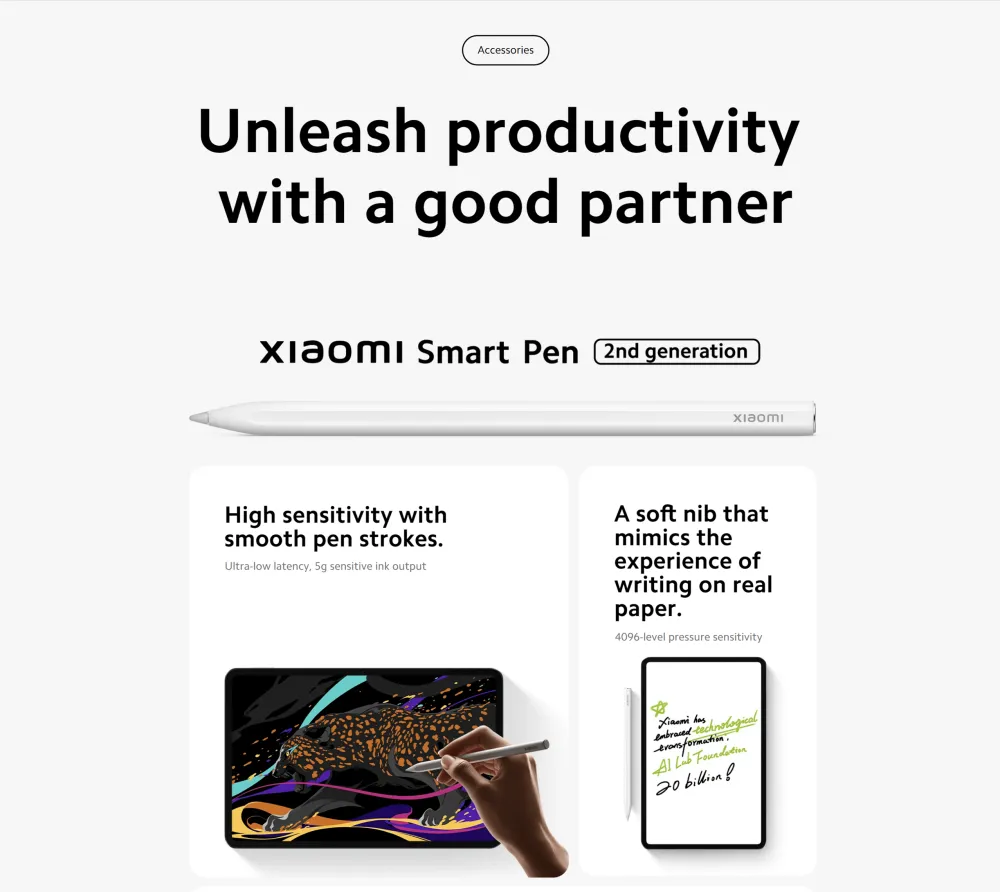 Xiaomi Smart Pen 2nd Generation digital pen for tablet drawing