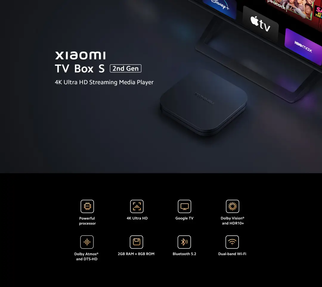 Xiaomi TV Box S 2nd Gen remote control with Google Assistant button