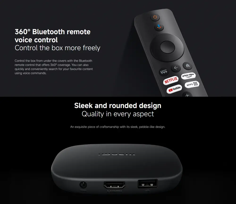 Xiaomi TV Box S 3rd Gen Global Version streaming device with 4K Ultra HD and Google TV