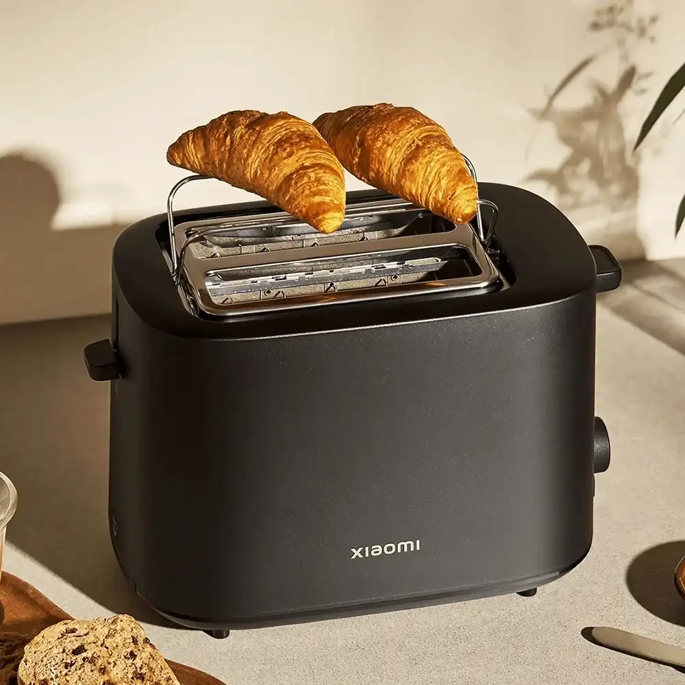 A front view of the Xiaomi toaster showcasing its foldable toast rack and compact design for modern kitchens in BD