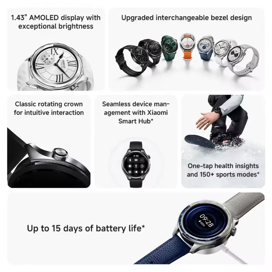 Xiaomi Watch S4 5ATM Waterproof Smartwatch with Blood Oxygen and GNSS