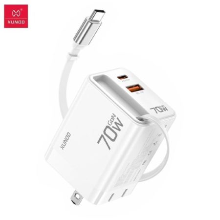 Xundd XDCH-109 70W GaN Fast Charger with Built-in Retractable Charging Cable