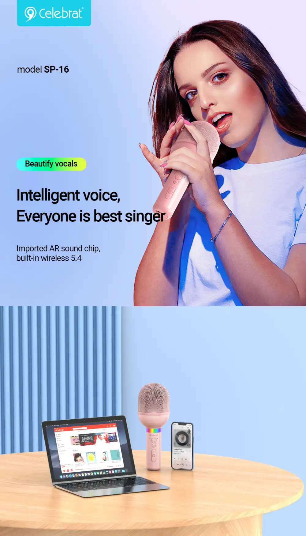 Yison Celebrat SP-16 Wireless Speakers With a variety of RGB singing lighting effects