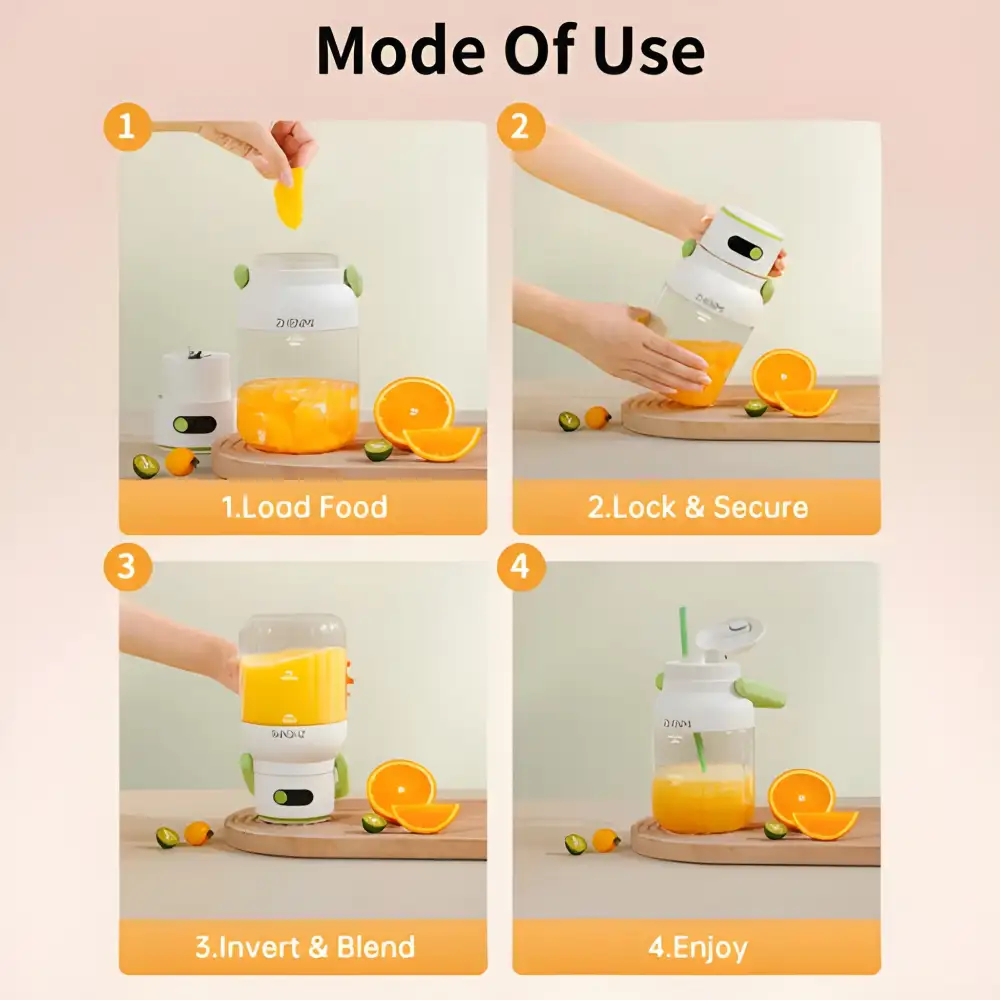 Rechargeable juicer ideal for travel and daily health
