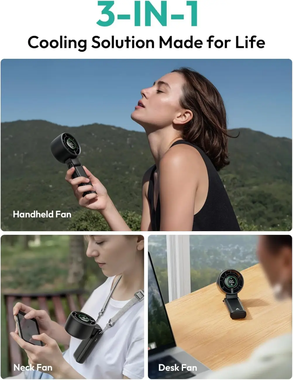 Aecooly Halo 02 personal cooling fan for desk and outdoor use