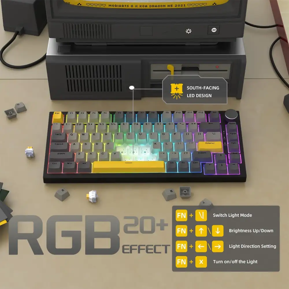 AJAZZ AK820 Pro mechanical keyboard with smart display knob and hot swappable switches