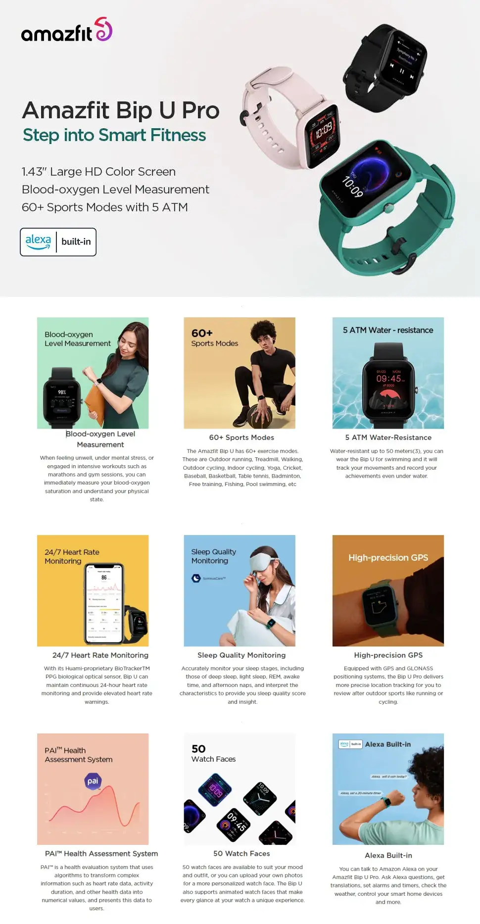 Amazfit Bip U Pro Smart Watch Global Version