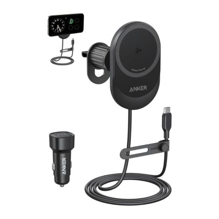 Anker B2932 MagGo Wireless Car Charger (Pad, Built In USB C Cable)