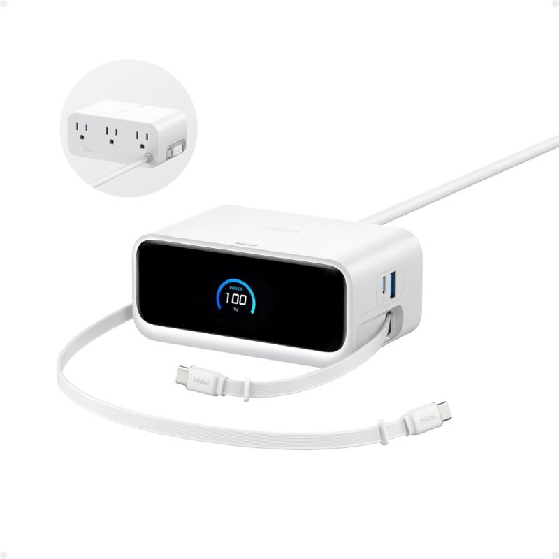 Anker Nano 100W 6 in 1 Desktop Charger Mix with Retractable USB-C Cable (A91C8611)