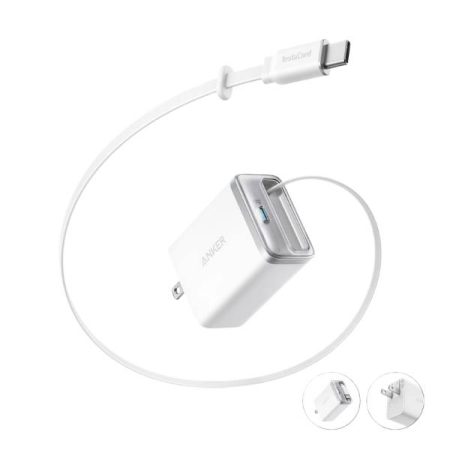 Anker Nano 35W Charger with Built-In Retractable USB-C Cable A2658