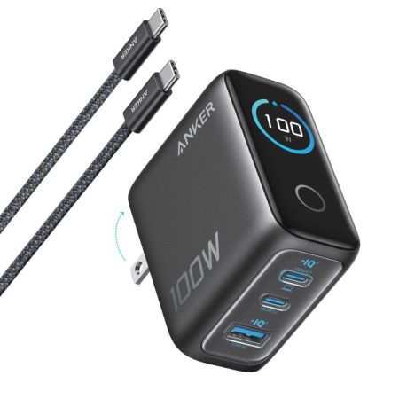 Anker Zolo 100W GaN 3-Port Fast Charger With Cable (B121B)