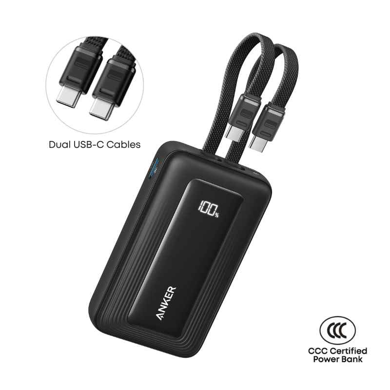 Anker Zolo 10000mAh 35W Power Bank with Dual USB-C Cables A110L