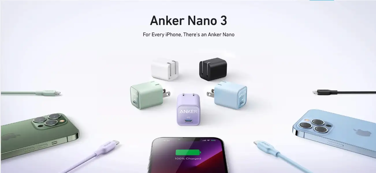 Anker 511 Nano 3 30W GaN USB-C Charger A2147 Compact Design