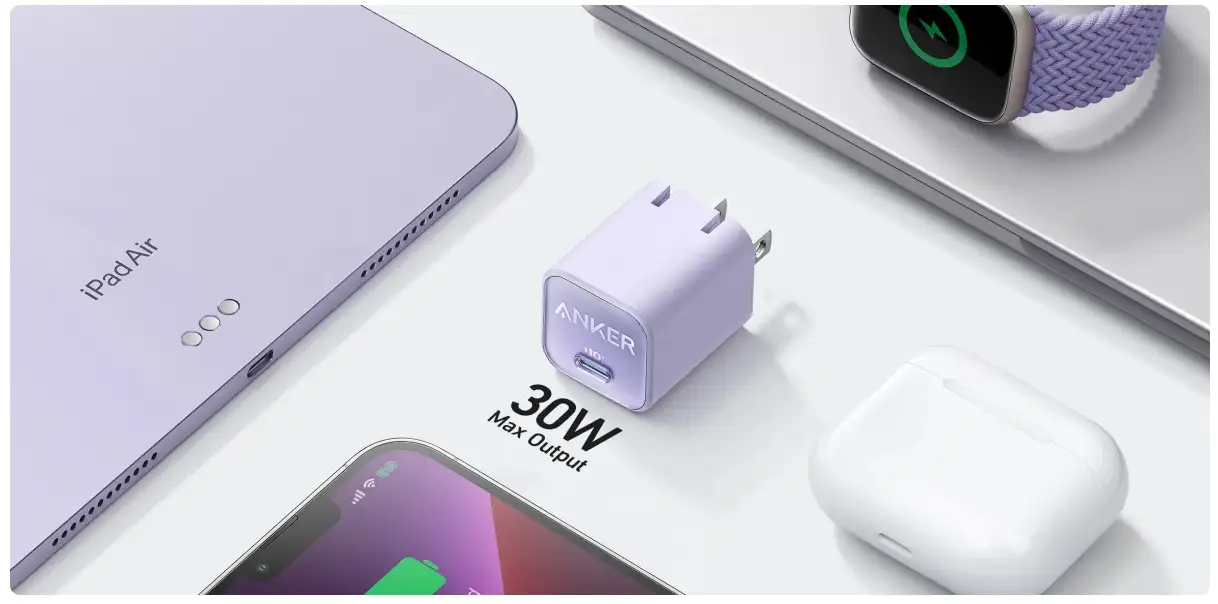 Anker 511 Nano 3 30W GaN Charger A2147 for iPhone 14 and 13 Series