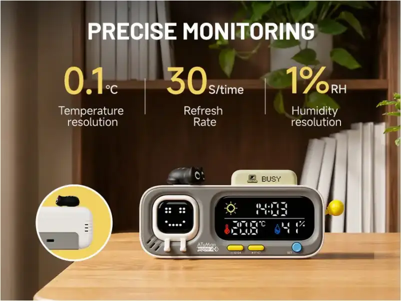 ATuMan MOOD A temperature humidity meter retro pixel display