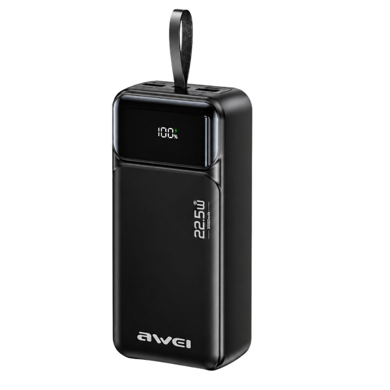 AWEI PA-104 22.5W Built-in Cable 30000mAh Power Bank