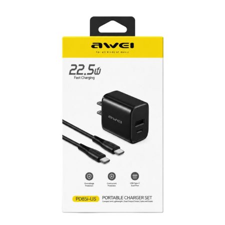 Awei PD85i-US Portable Charger Set: 22.5W Fast Charging (Lightning)