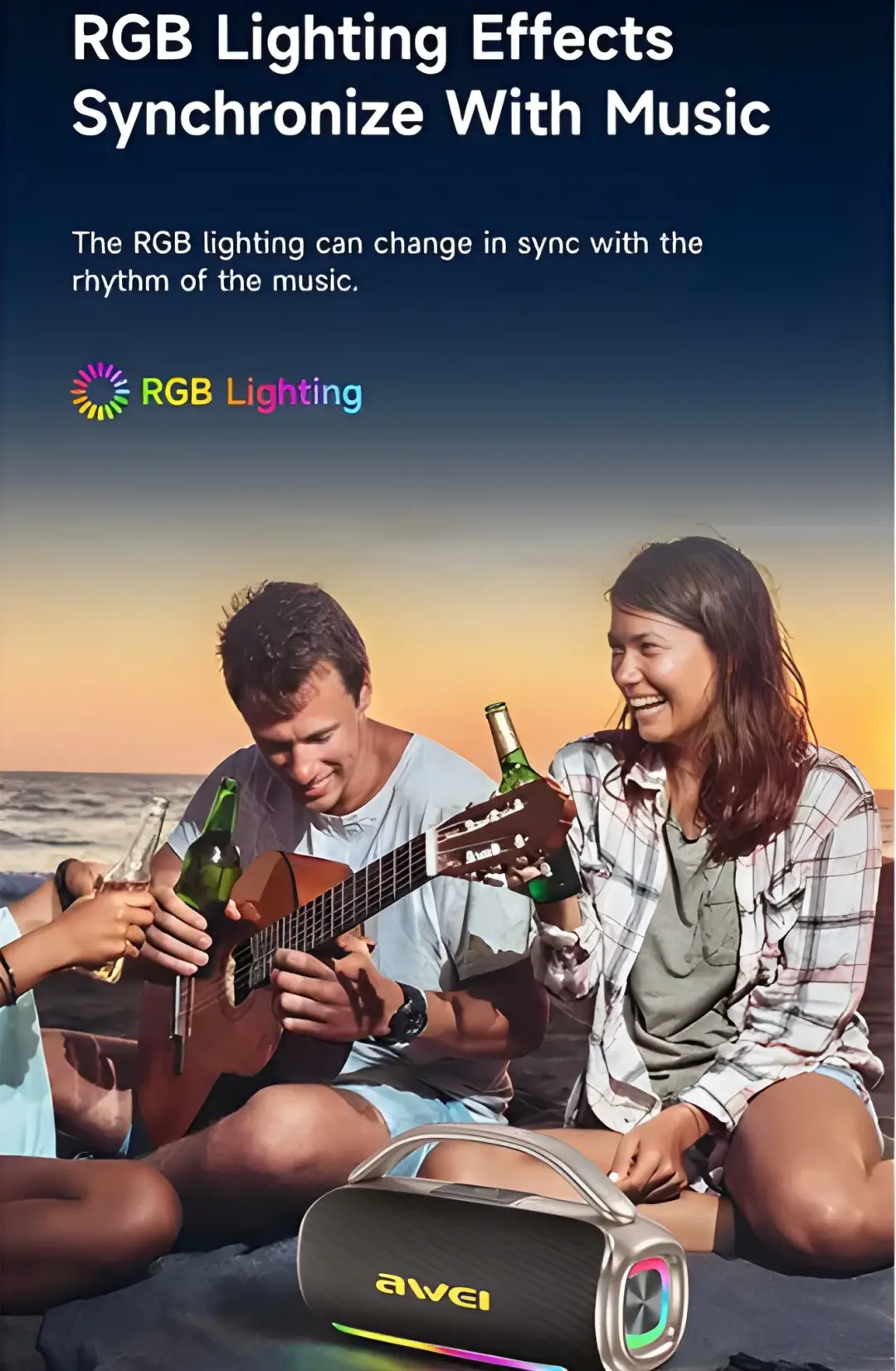 Awei Y887 Pro Bluetooth Speaker with Colourful RGB Lighting