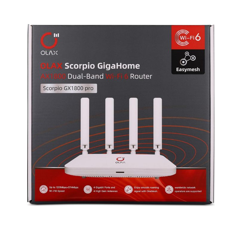 OLAX Scorpio Giga Home AX1800 Dual-Band Wi-Fi 6 Router