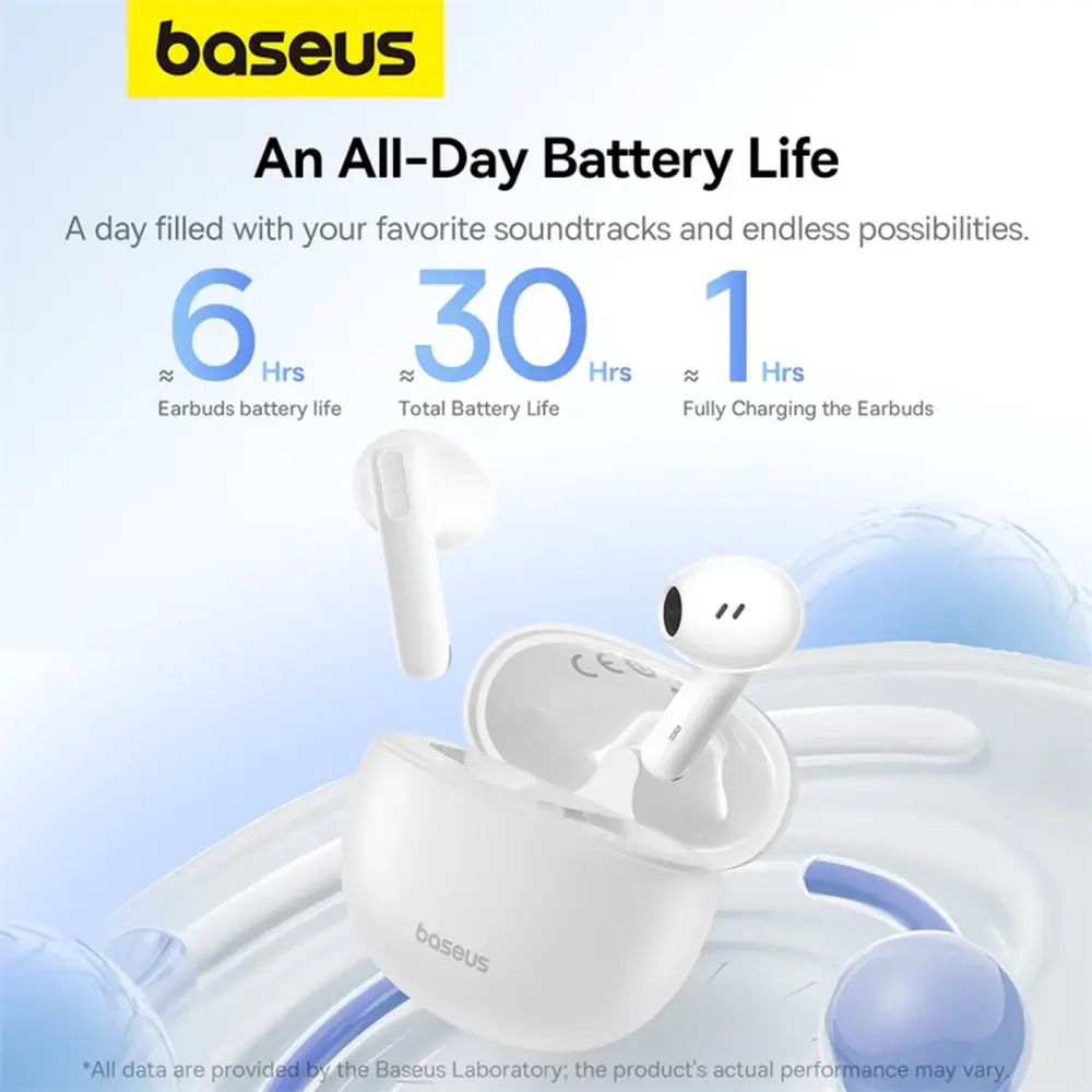 Baseus Bowie E12 TWS earbuds with 30 hours battery life and fast charging case