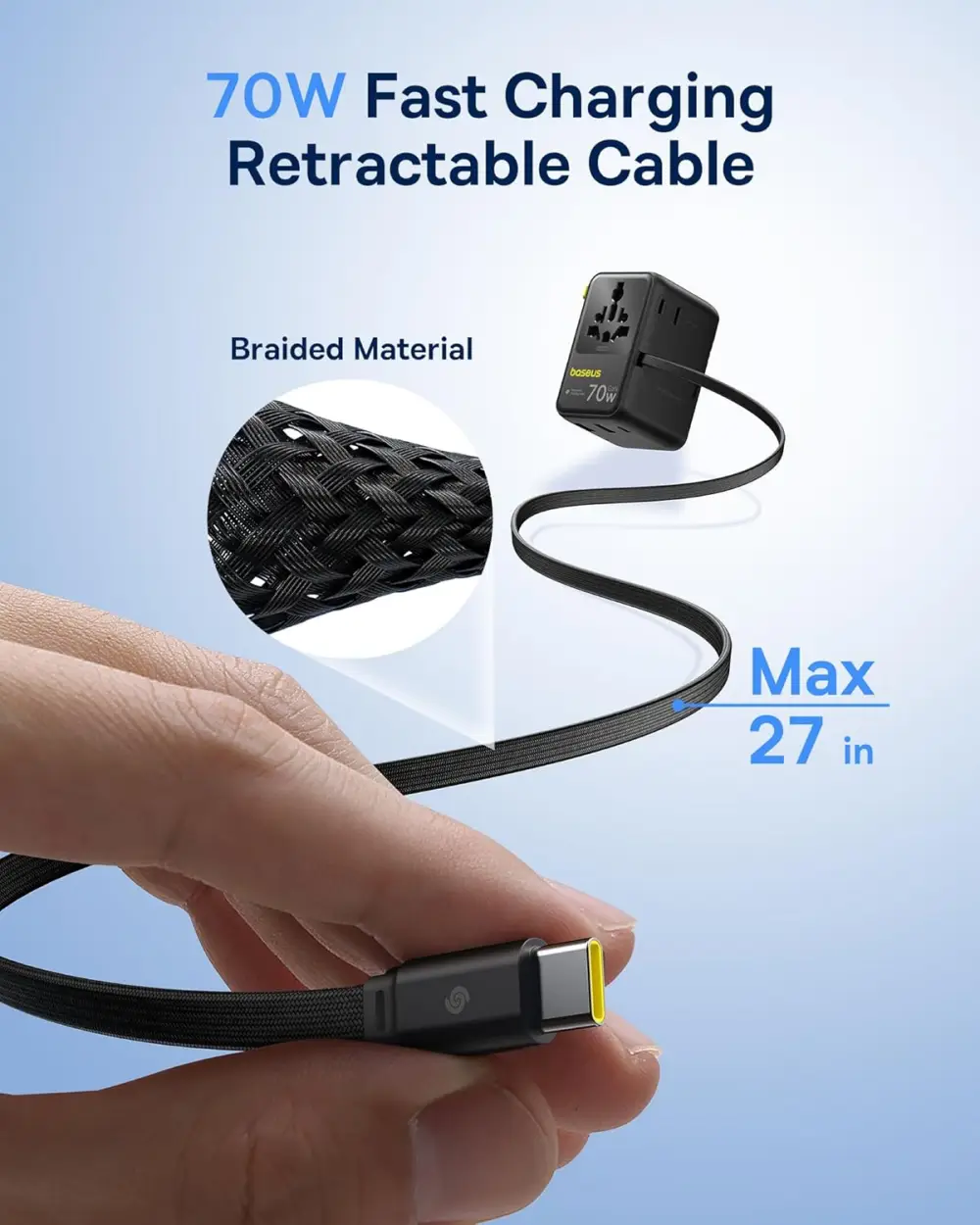Baseus EnerCore CG11 retractable cable charger for convenient charging