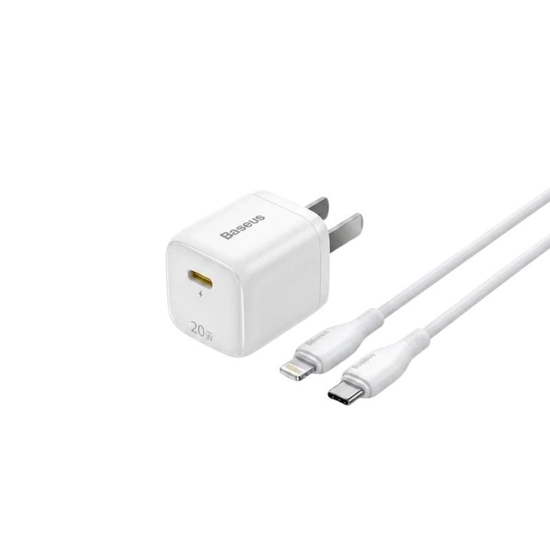 Baseus EnerFill FN22 20W GaN Adapter & USB-C to Lightning Cable Combo Pack