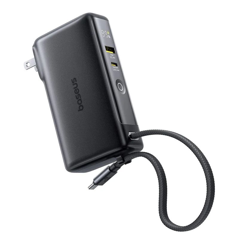 Baseus Nomos NT11 Omni Charge 10000mAh 35W Power Bank with Built-In Cable and Wall Plug