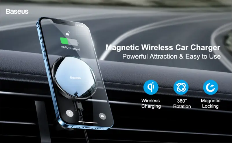 Baseus WXJN-01 Big Energy wireless car charger main design 15W charging