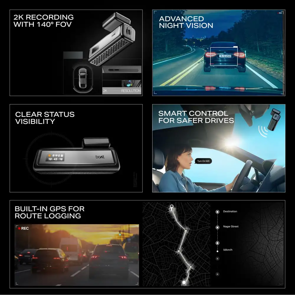 boAt Hive Dashcam M1 package box and accessories