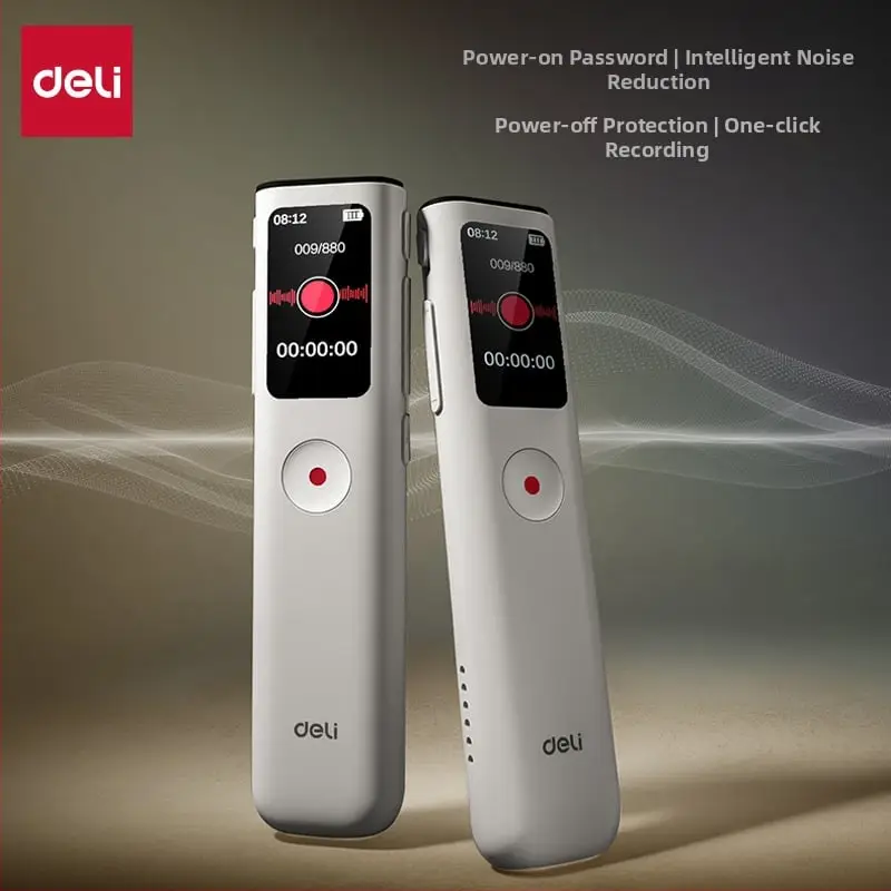 Deli MP305 8GB digital voice recorder with display and one-click recording