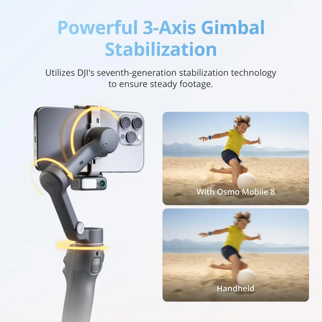 DJI Osmo Mobile 8 ActiveTrack intelligent subject tracking smartphone gimbal