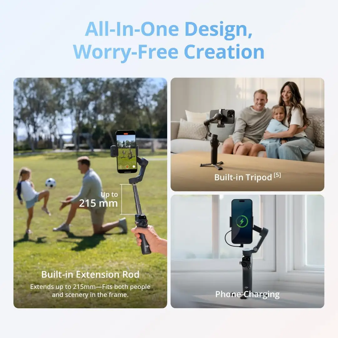 DJI Osmo Mobile 8 Intelligent Tracking Phone Gimbal foldable smartphone stabilizer design