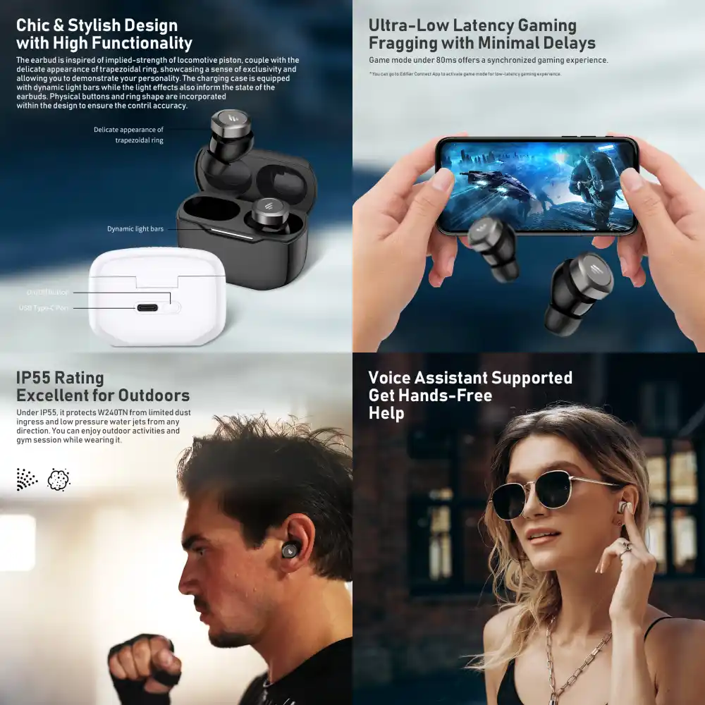 Edifier W240TN True Wireless Noise Cancellation In-Ear Earbuds