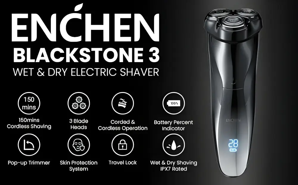 ENCHEN Blackstone 3 rotary electric shaver front view