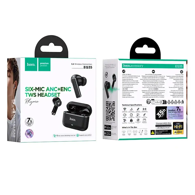 EQ35 Rhyme TWS earbuds smart touch control wireless Bluetooth earbuds